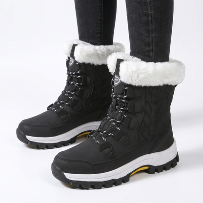 Women's Fur Trim Snow Waterproof Quilted Winter Boots Edenforth
