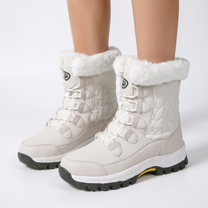 Women's Fur Trim Snow Waterproof Quilted Winter Boots Edenforth