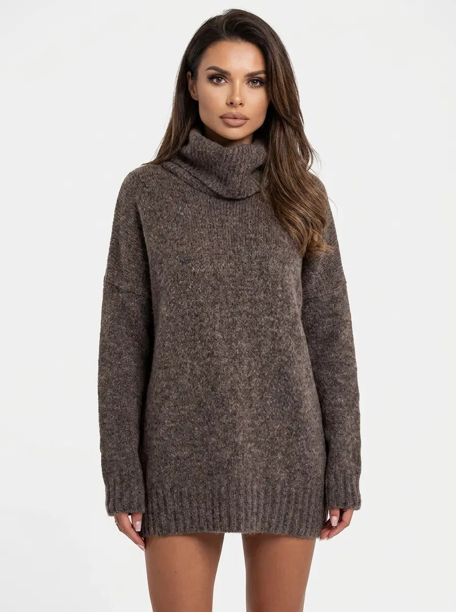 Women's Oversized Turtleneck Winter Sweater Chunky Knit Tunic Pullover Edenforth