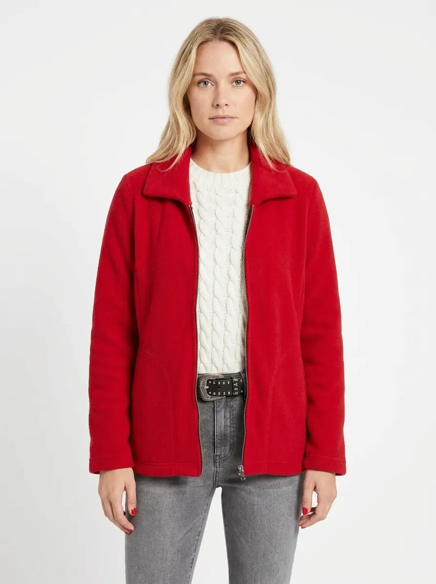 Women's Wool Blend Jacket Notched Collar Zip-Front Winter Coat Edenforth