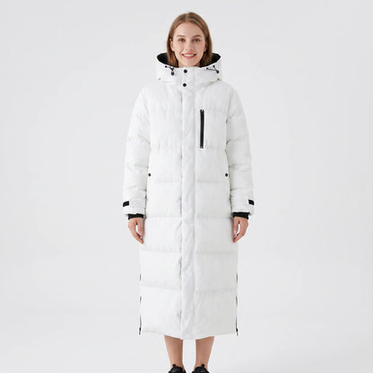 Women's Long Puffer Coat Hooded Quilted Padded Winter Jacket Edenforth