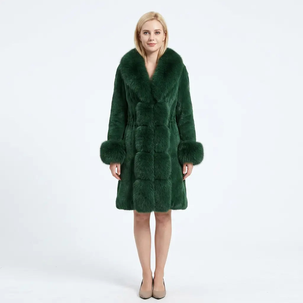 Women's Faux-Fur Coat Notched Collar Longline Winter Jacket Edenforth