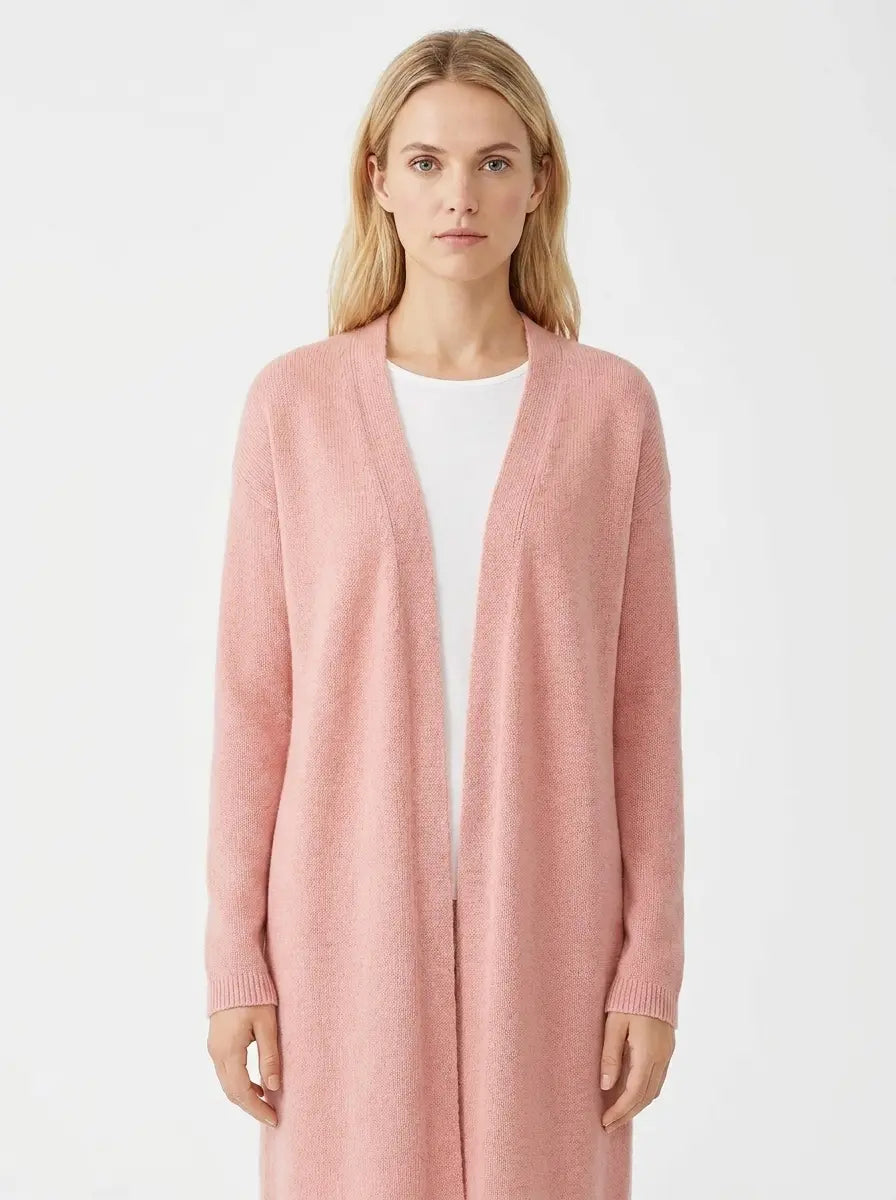 Women's Long Open-Front Cardigan Knit Winter Sweater with Pockets Edenforth