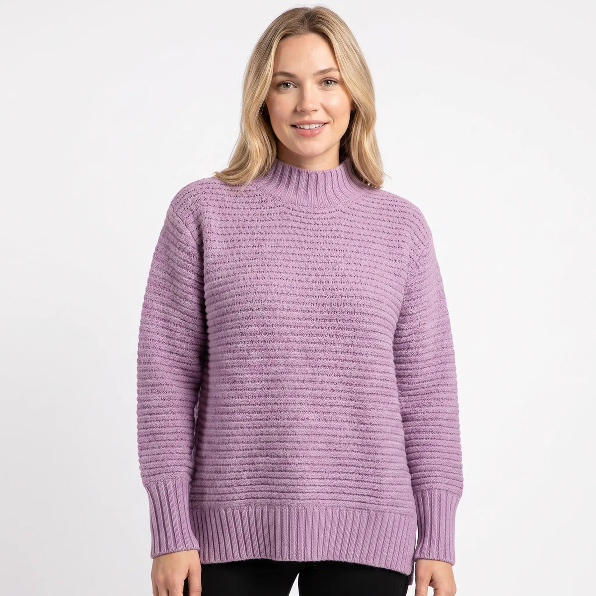 Women's Chunky Knit Winter Sweater Oversized Mock-Neck Pullover Edenforth