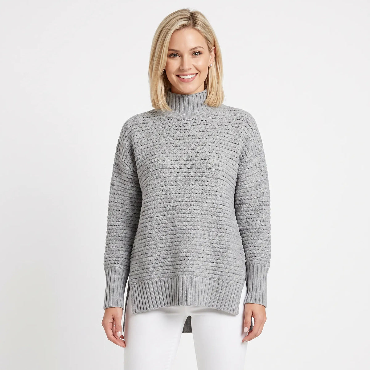 Women's Chunky Knit Winter Sweater Oversized Mock-Neck Pullover Edenforth