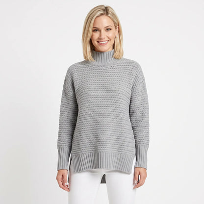 Women's Chunky Knit Winter Sweater Oversized Mock-Neck Pullover Edenforth