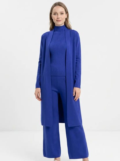 Women's Three-Piece Knit Set Cardigan Tank Wide-Leg Winter Pants Edenforth
