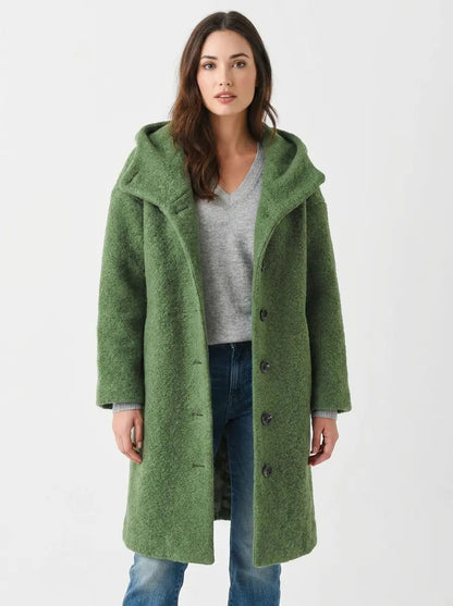 Women's Wool Blend Long Coat Button-Up Oversized Winter Overcoat Edenforth