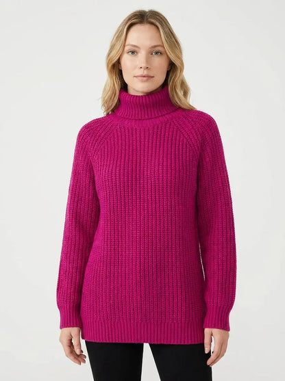 Women's Chunky Knit Turtleneck Winter Sweater Oversized Balloon Sleeve Edenforth