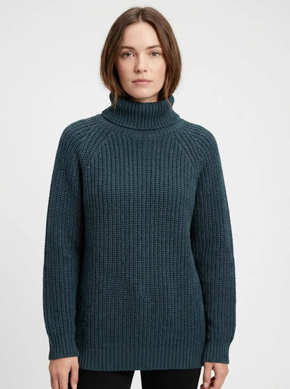 Women's Chunky Knit Turtleneck Winter Sweater Oversized Balloon Sleeve Edenforth