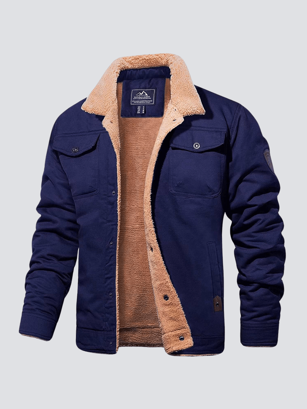 Men's Bomber Jacket Padded Lining Sleek Silhouette Blue