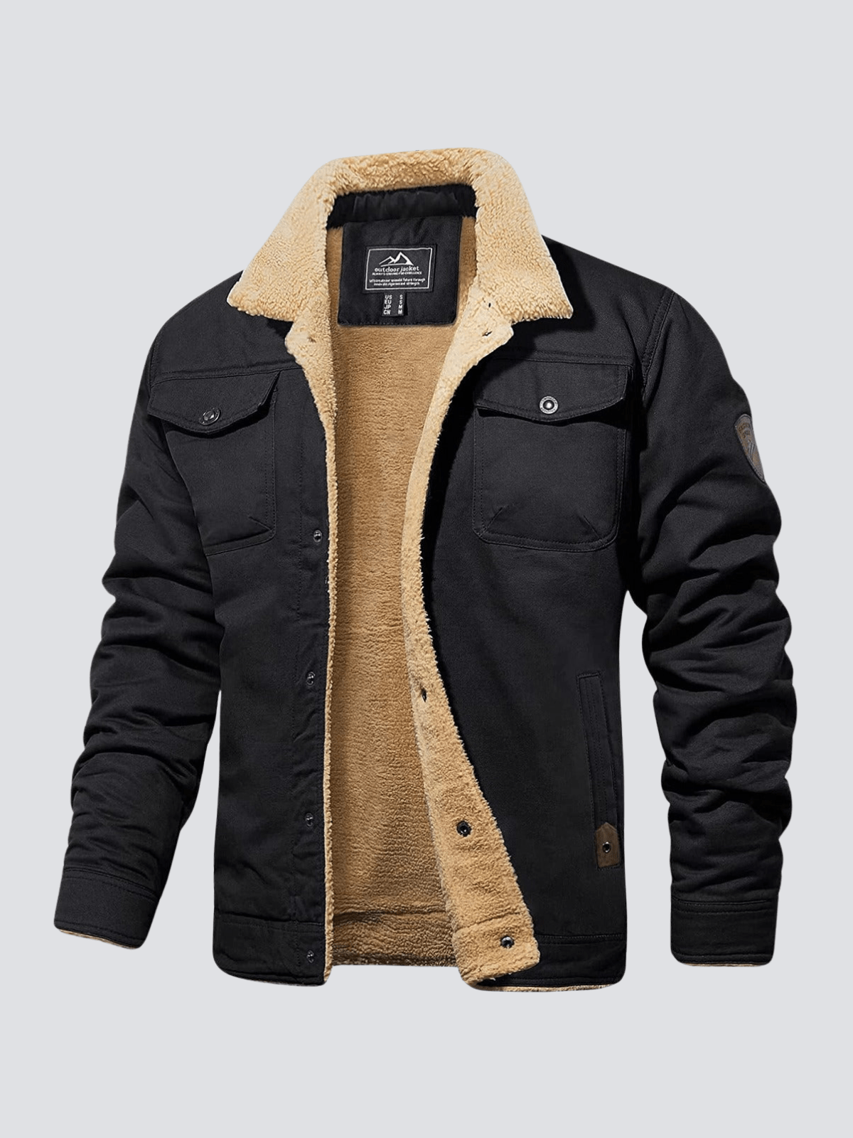 Men's Bomber Jacket Padded Lining Sleek Silhouette Black