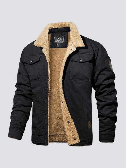 Men's Bomber Jacket Padded Lining Sleek Silhouette Black