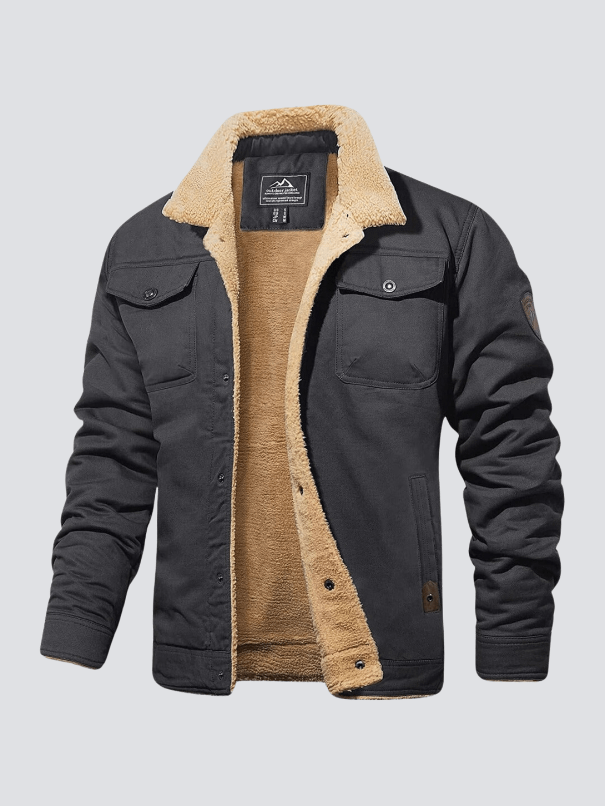Men's Bomber Jacket Padded Lining Sleek Silhouette Gray