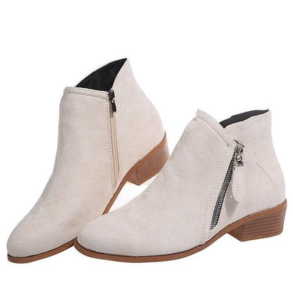 Thick-Heel Side-Zip Ankle Boots mutualdropshopping