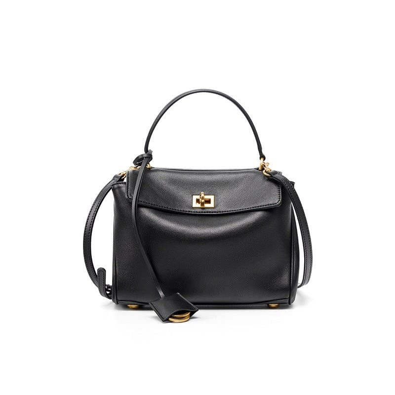 Women's Leather Shoulder Bag Large Capacity Crossbody Tote Gold Hardware Edenforth