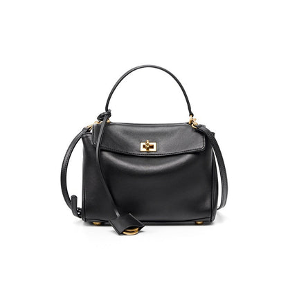 Women's Leather Shoulder Bag Large Capacity Crossbody Tote Gold Hardware Edenforth