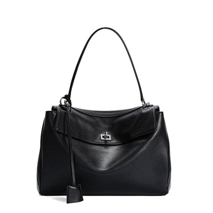 Women's Leather Shoulder Bag Large Capacity Crossbody Tote Gold Hardware Edenforth