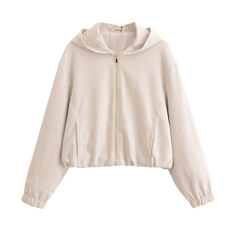 Women's Cropped Hooded Jacket and Wide-Leg Pants Set Loungewear Two-Piece Edenforth