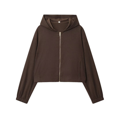Women's Cropped Hooded Jacket and Wide-Leg Pants Set Loungewear Two-Piece Edenforth