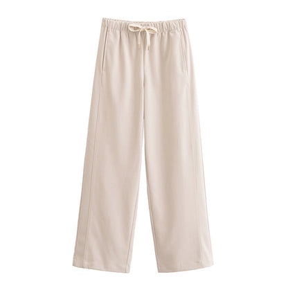 Women's Cropped Hooded Jacket and Wide-Leg Pants Set Loungewear Two-Piece Edenforth