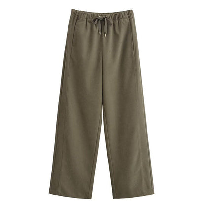 Women's Cropped Hooded Jacket and Wide-Leg Pants Set Loungewear Two-Piece Edenforth