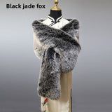 Black Jade Fox Wide Shawl