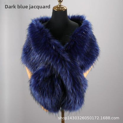 Women's Faux-Fur Stole Wrap Crossover Shawl Evening Cape Winter Scarf Edenforth