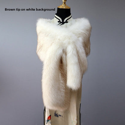 Women's Faux-Fur Stole Wrap Crossover Shawl Evening Cape Winter Scarf Edenforth