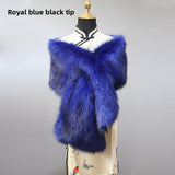 Sapphire Blue Black Pointed Wide Shawl
