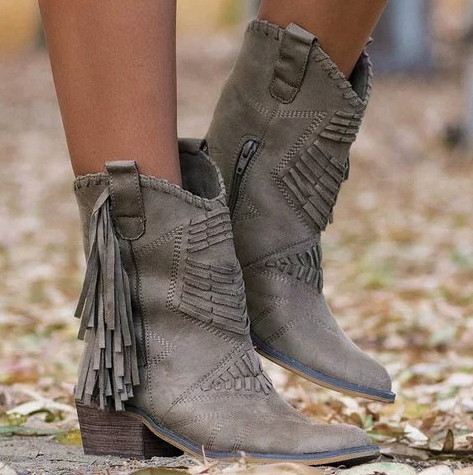 Women's Fringe Martin Boots mutualdropshopping
