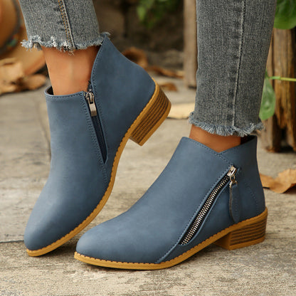 Thick-Heel Pointed-Toe Boots mutualdropshopping