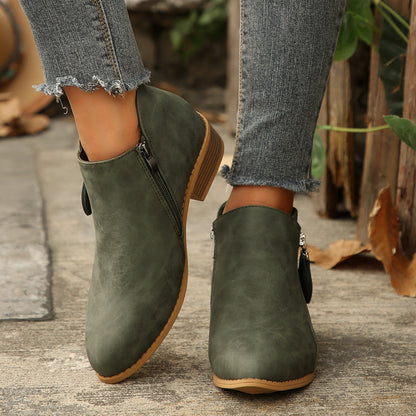 Thick-Heel Pointed-Toe Boots mutualdropshopping