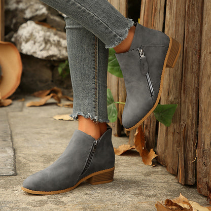 Thick-Heel Pointed-Toe Boots mutualdropshopping