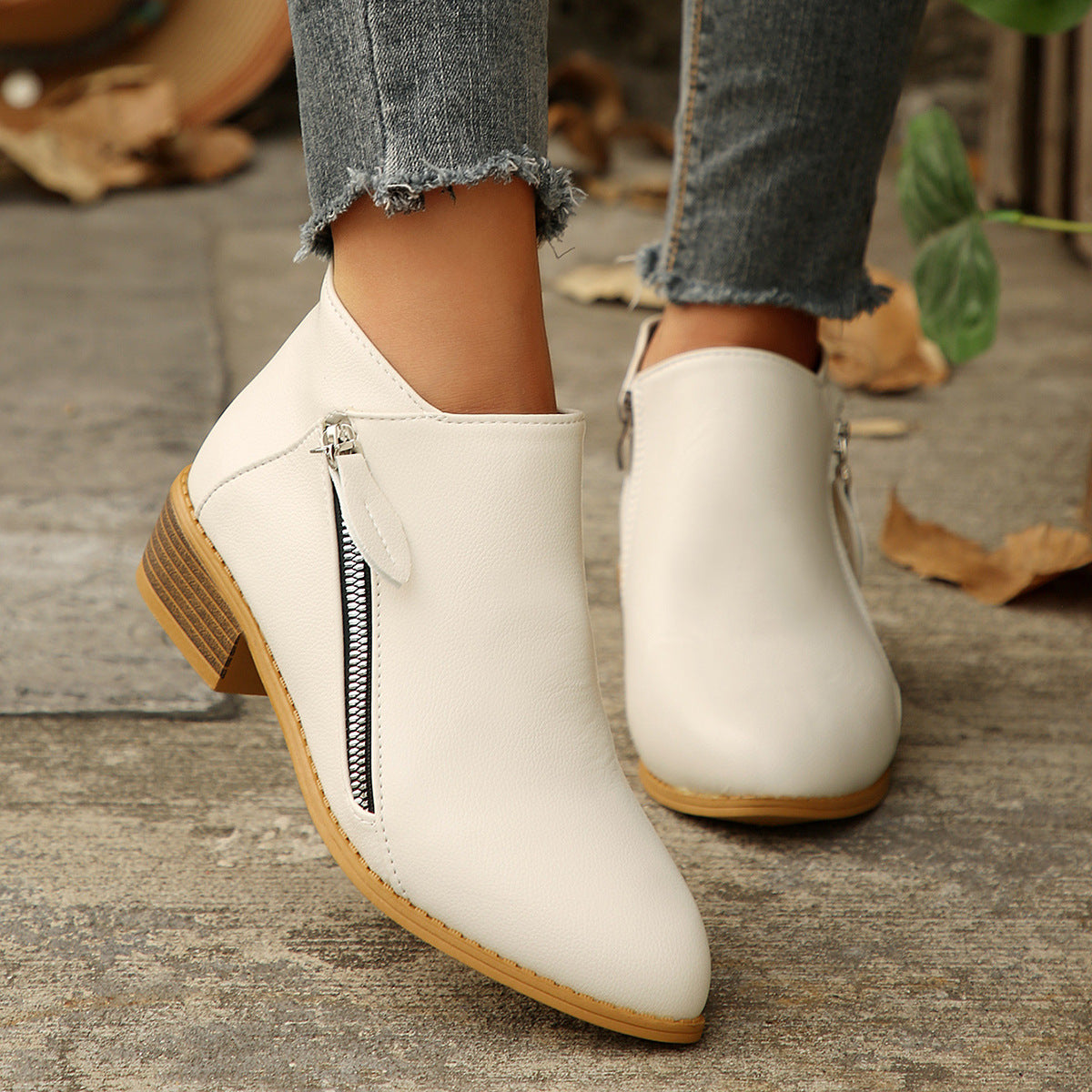 Thick-Heel Pointed-Toe Boots mutualdropshopping