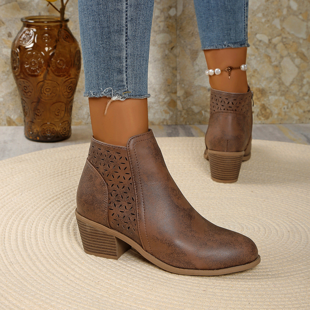 Women's Hollow-Out Pointed Boots mutualdropshopping