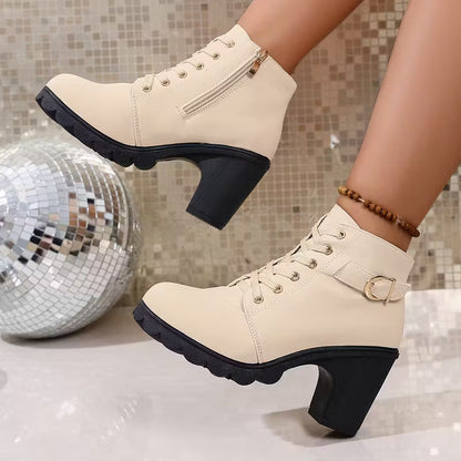 High-Heeled Side-Zip Martin Boots mutualdropshopping