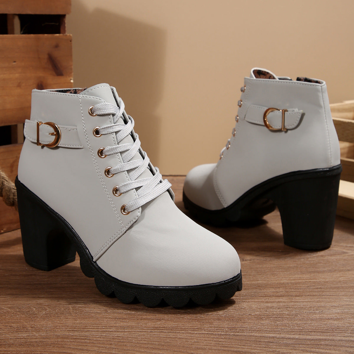 High-Heeled Side-Zip Martin Boots mutualdropshopping