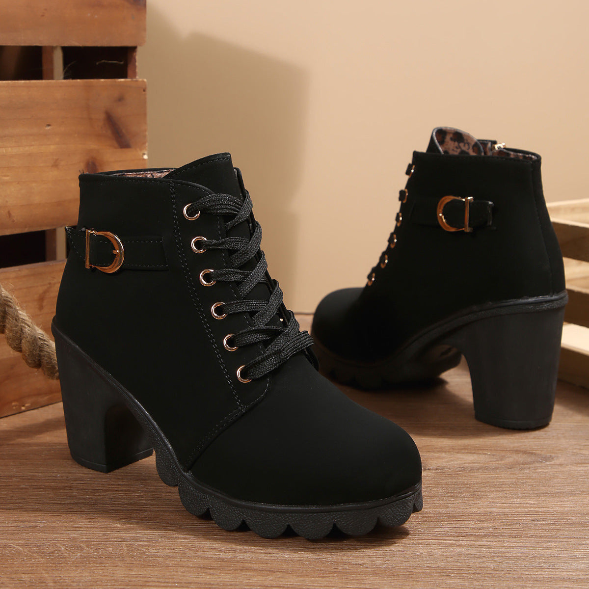 High-Heeled Side-Zip Martin Boots mutualdropshopping