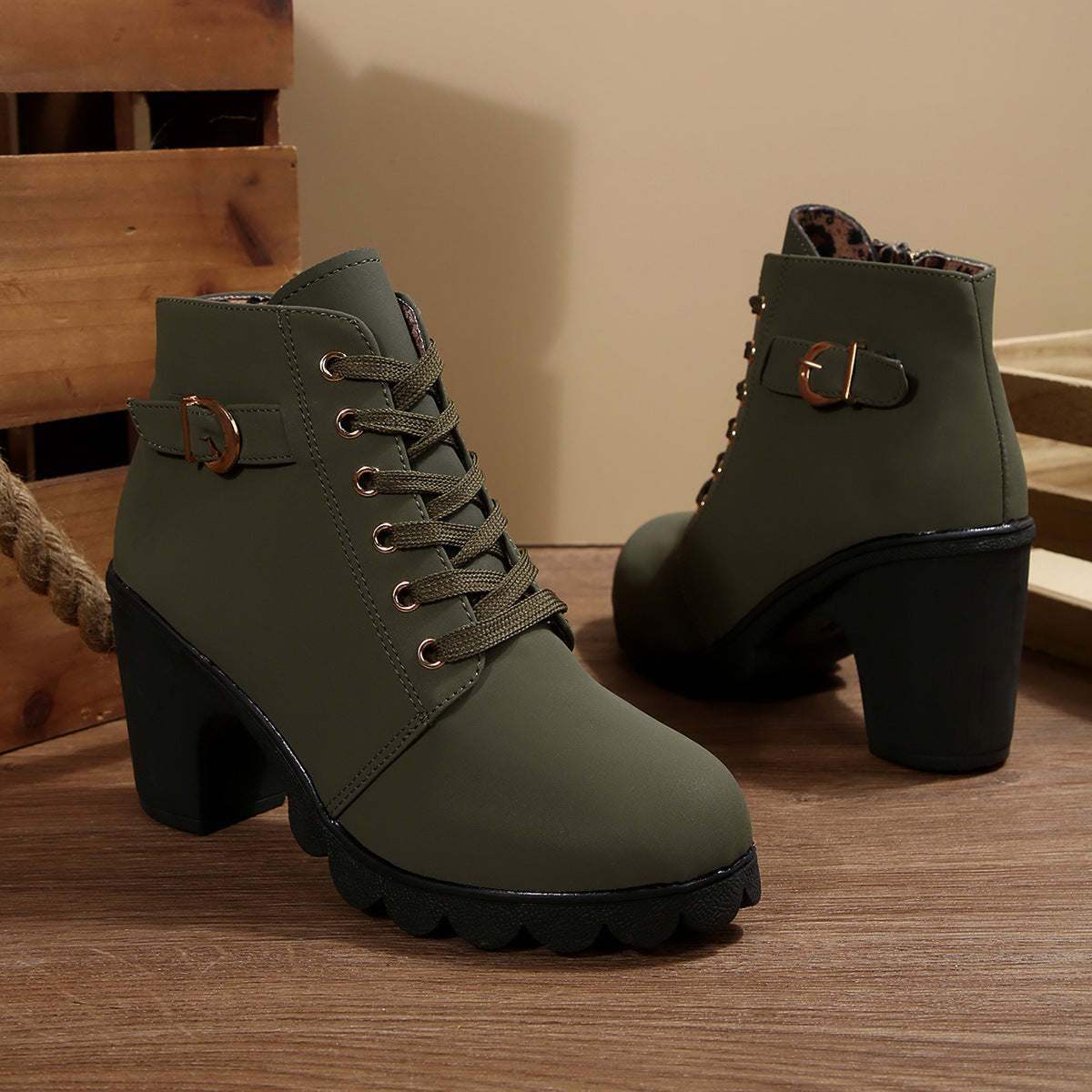 High-Heeled Side-Zip Martin Boots mutualdropshopping