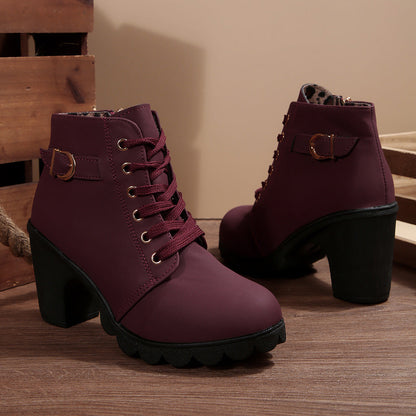 High-Heeled Side-Zip Martin Boots mutualdropshopping