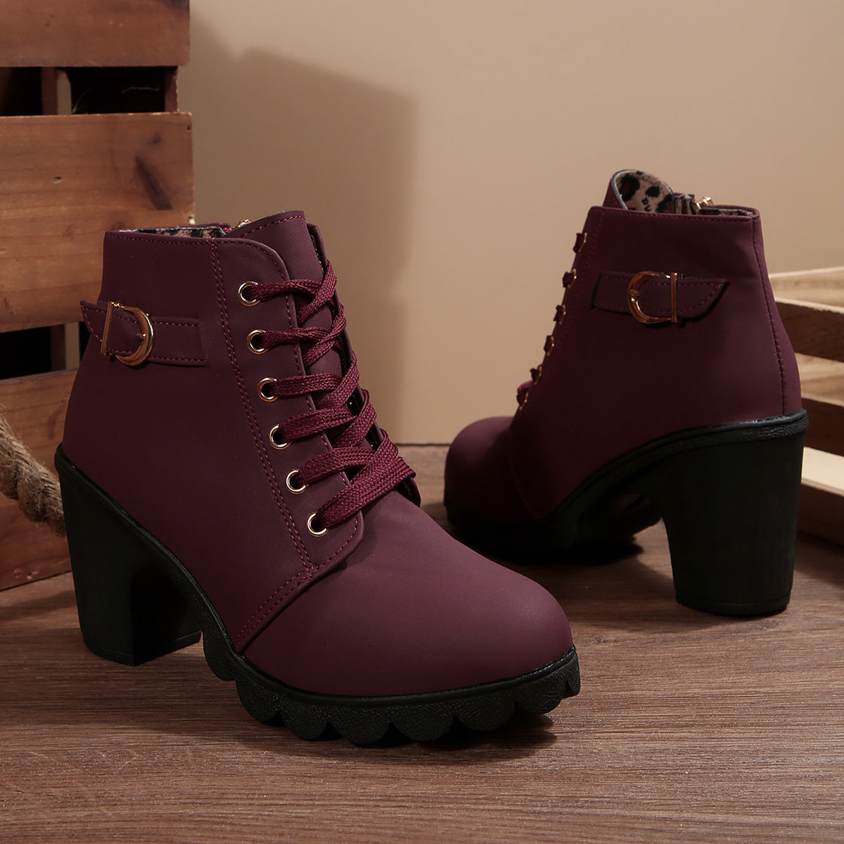 High-Heeled Side-Zip Martin Boots mutualdropshopping