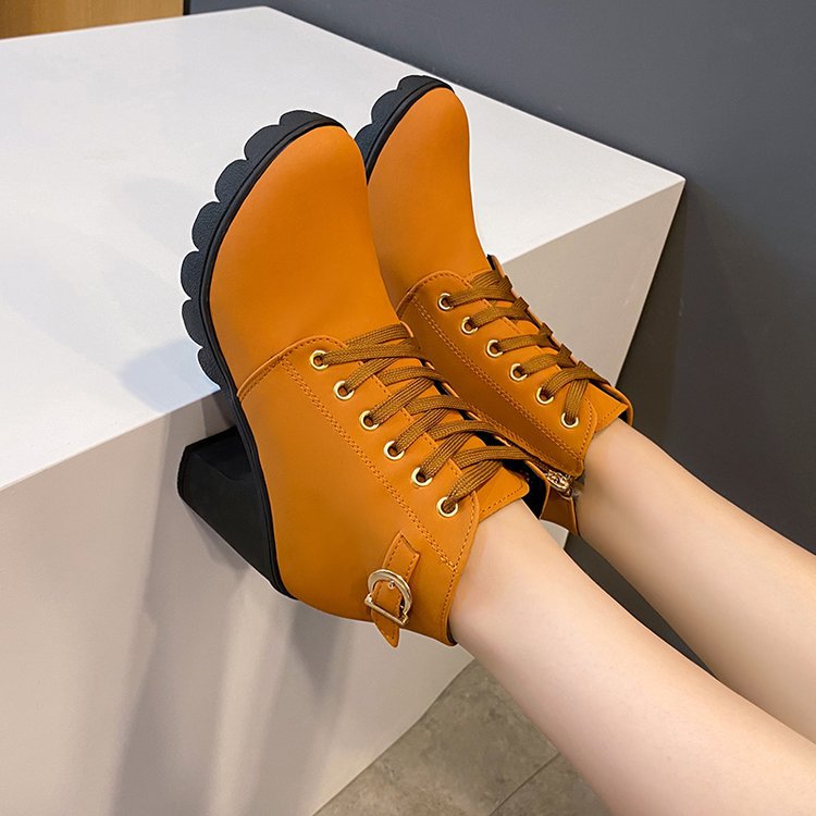 High-Heeled Side-Zip Martin Boots mutualdropshopping
